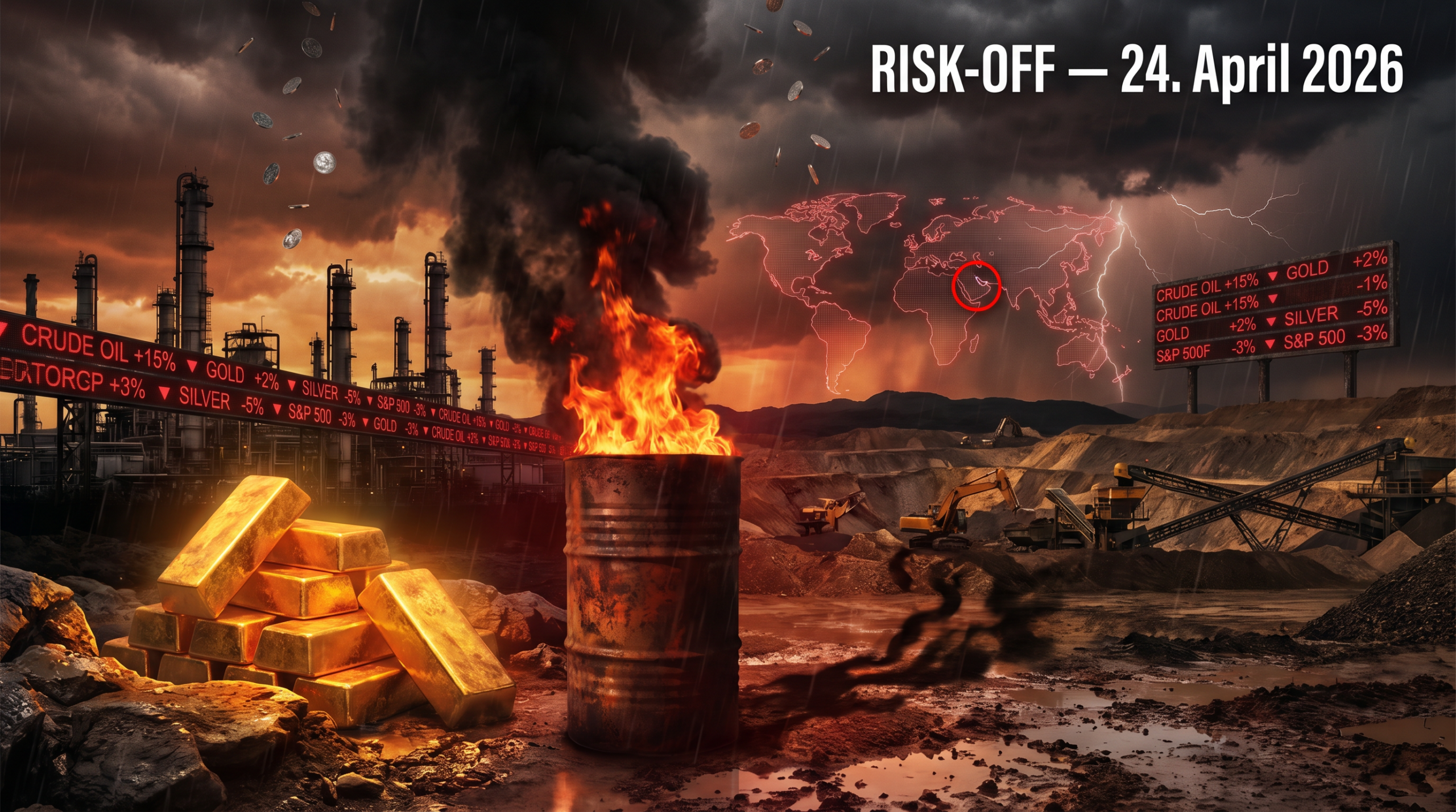 Marktlage Risk-Off Iran Eskalation 24. April 2026
