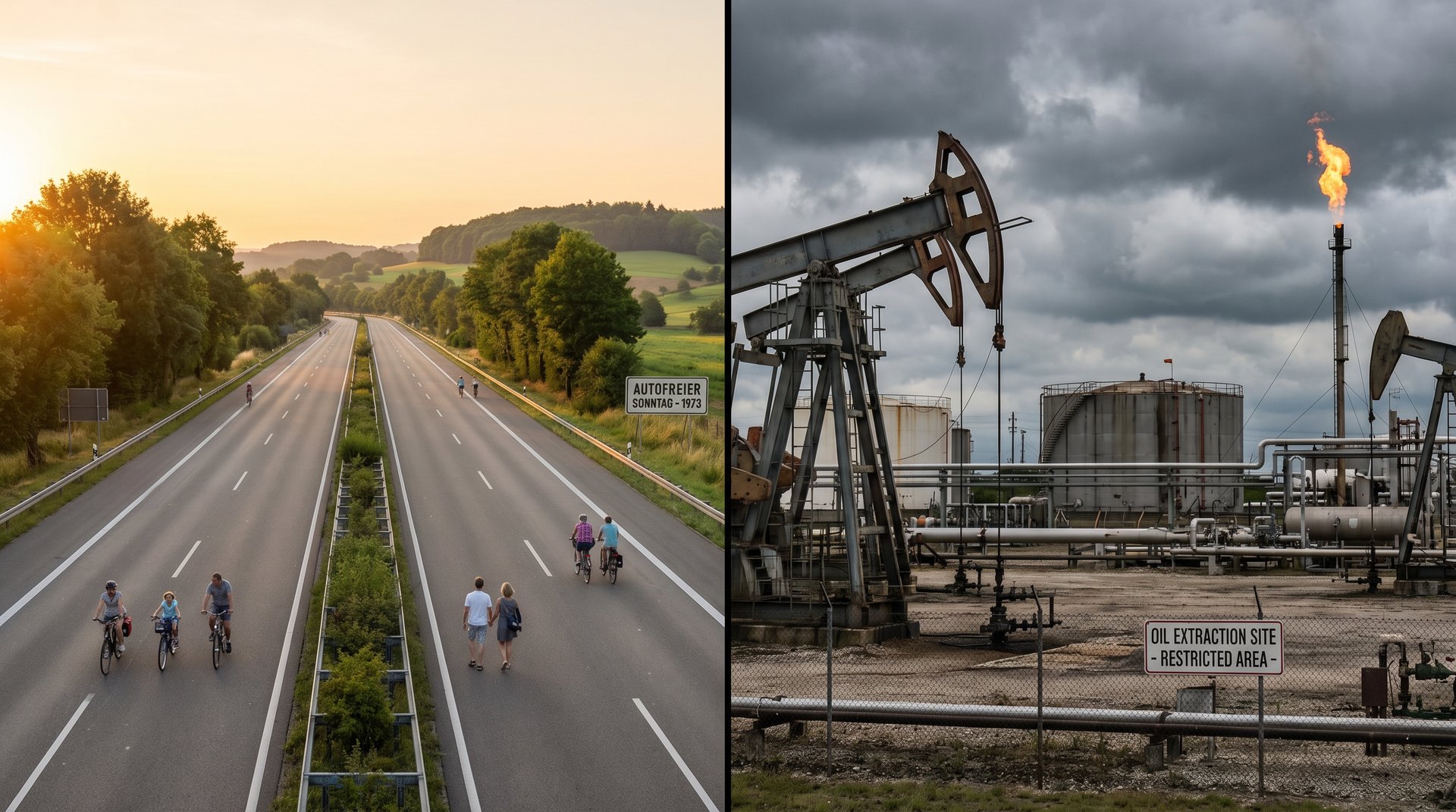 Autofreier Sonntag 1973 und Ölförderung - Energieschock in Europa