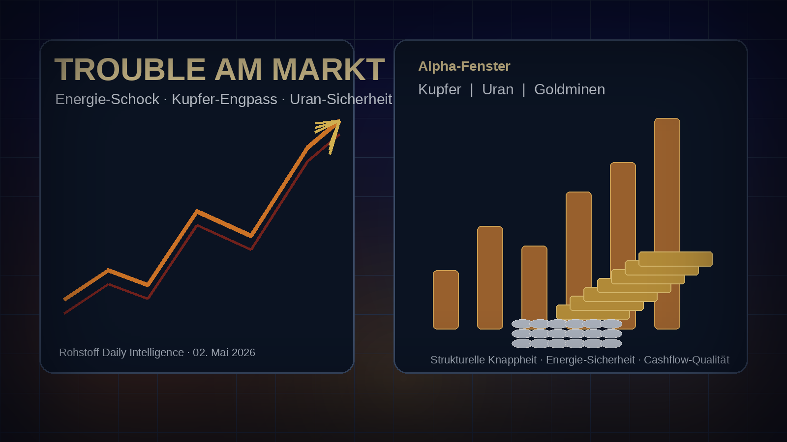 KI-Marktlagebild Trouble am Markt zur Rohstoffmarkt-Analyse 02.05.2026